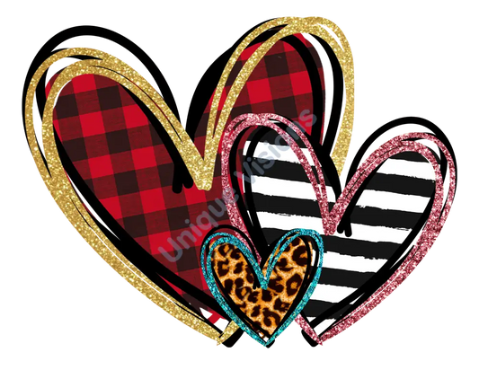 3 Hearts-Leopard Checker Stripes Single