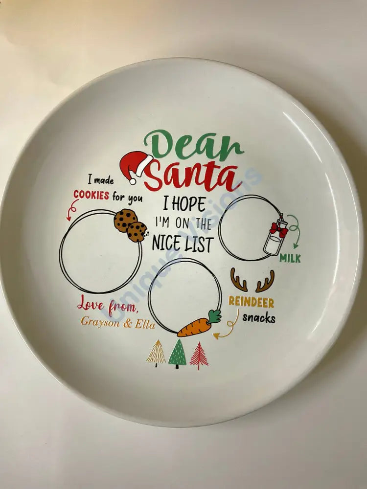 Christmas Santa Plate- Uv Dtf Decal (7Inch)