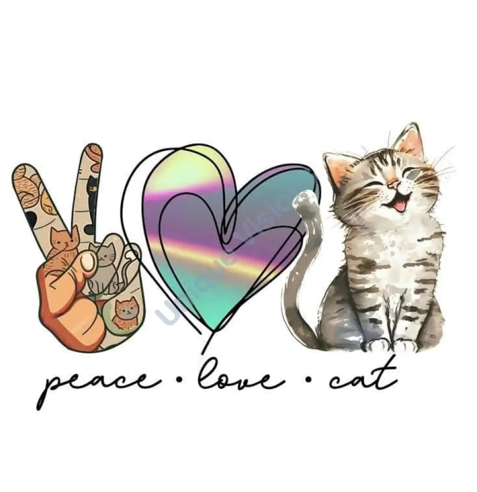 Peace Love Cat Decal Single