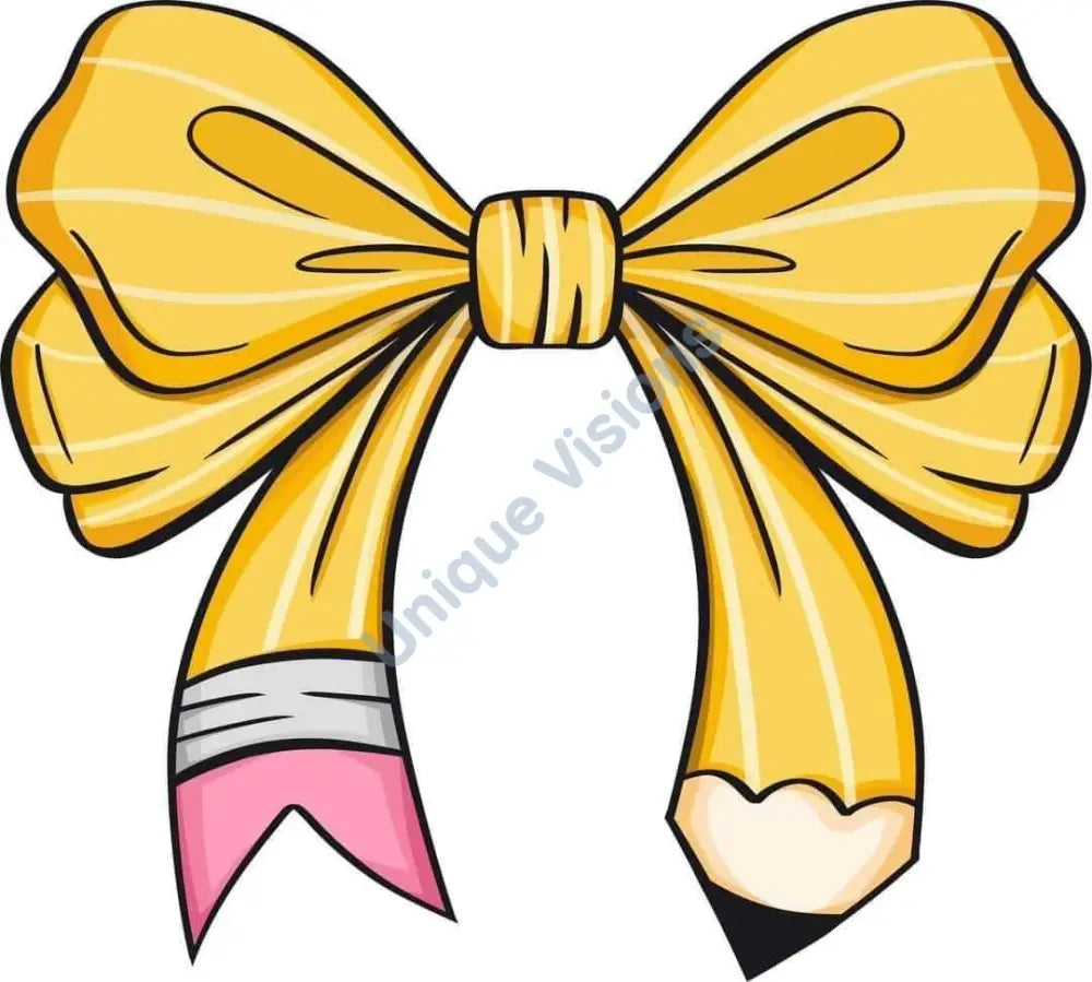 Pencil Bow Decal Single