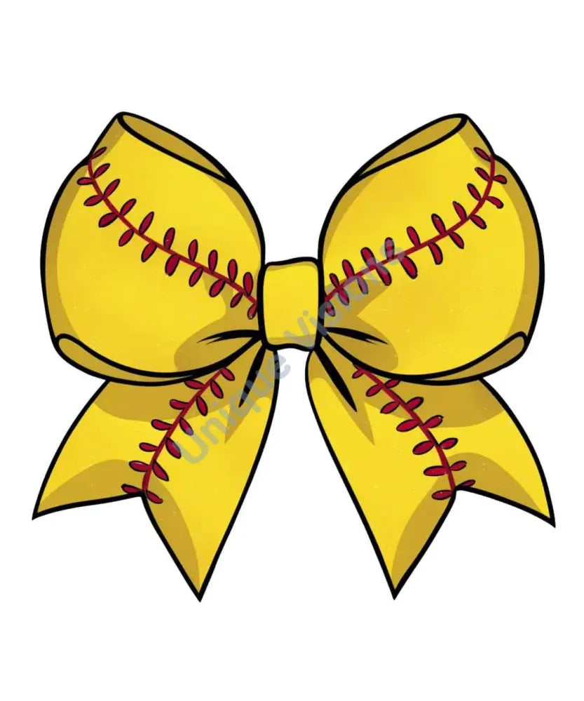 Softball Bow Decal Single