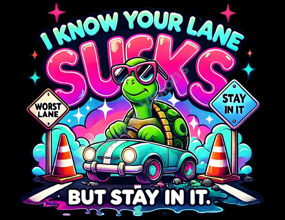 Stay In Your Lane Turtle Decal Single